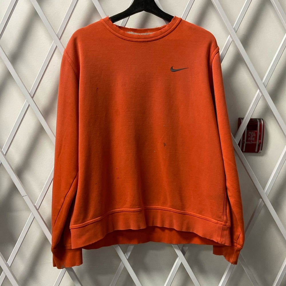 Y2K Nike Side Swoosh Orange Sweatshirt - L (Distressed)